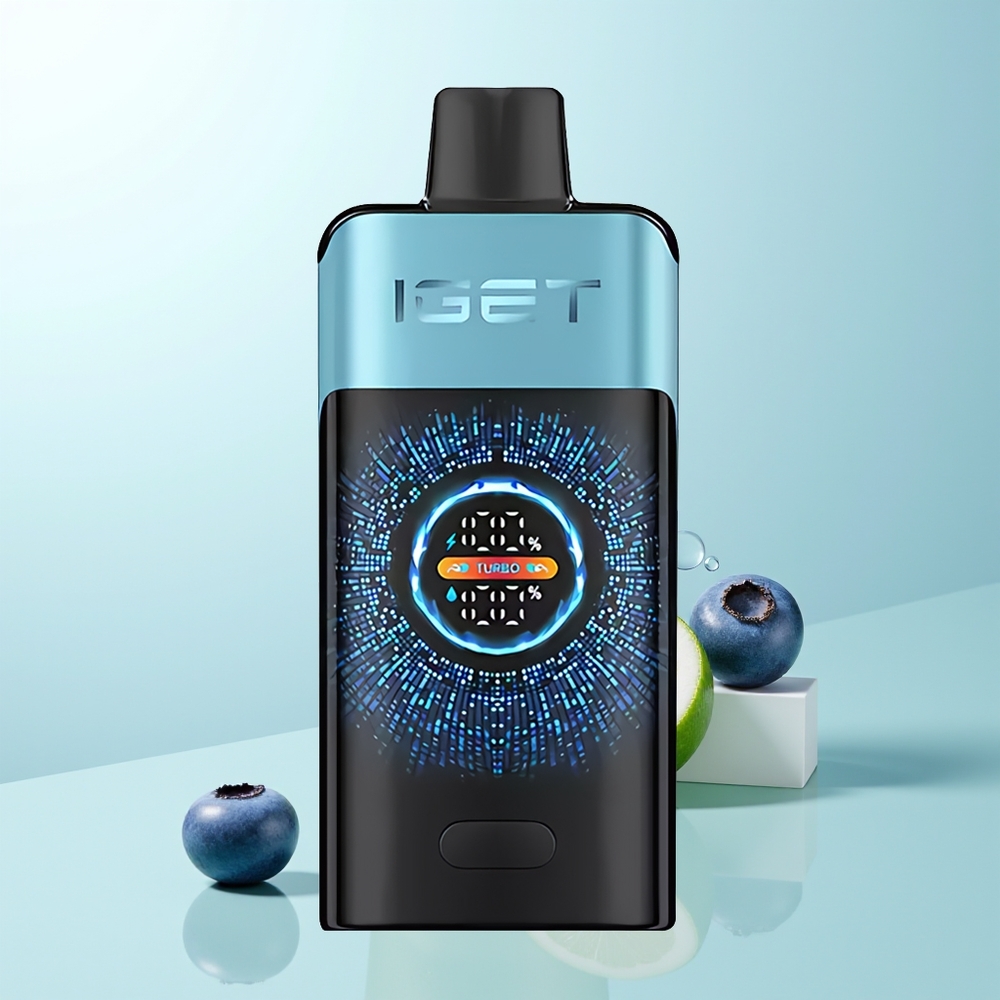 IGET ONE 12000 Puffs Vape Desechable Arándano Helado con Pantalla Curva Grande y Batería 2700 mAh