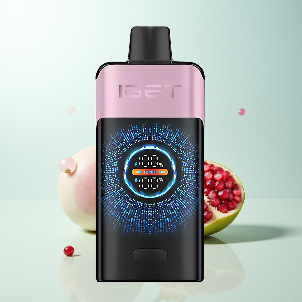 IGET ONE 12000 Puffs Vape Desechable Cereza Granada Pantalla Curva Grande 2700 mAh