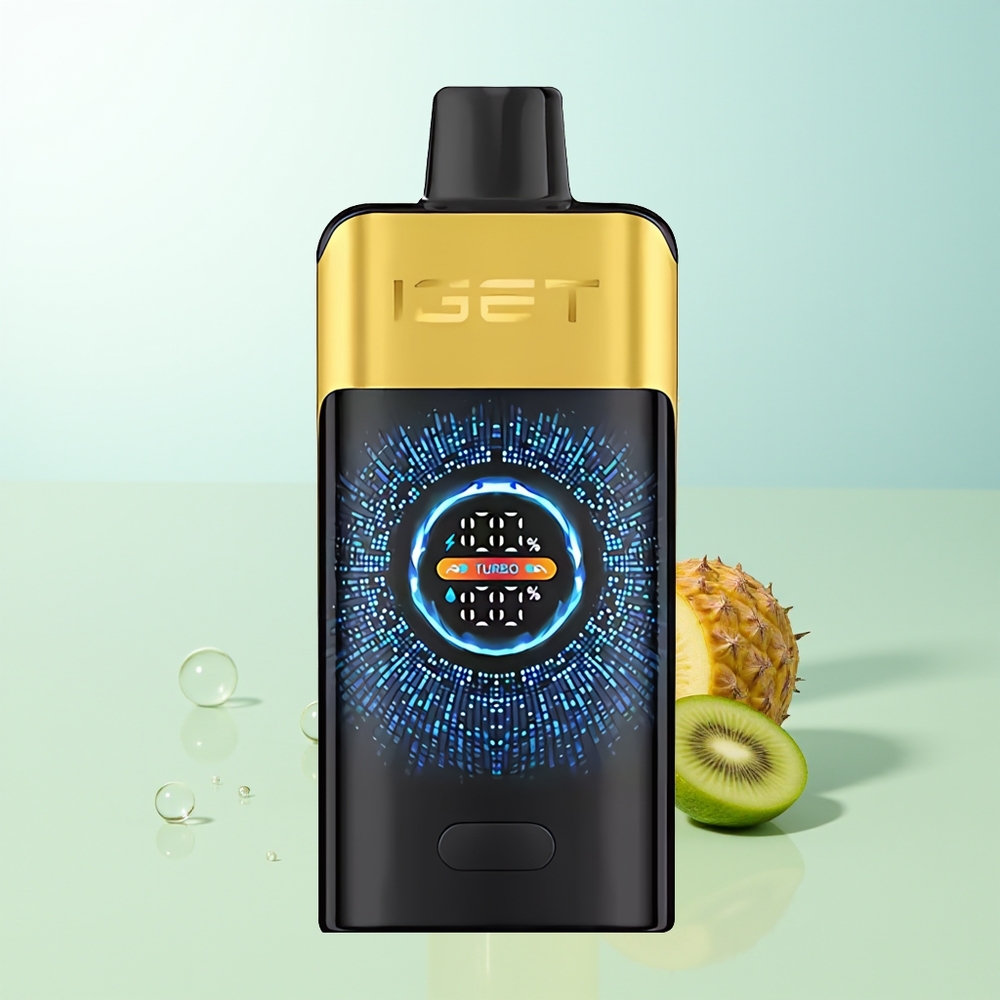 IGET ONE 12000 Puffs Vape Desechable Kiwi Piña con Pantalla Curva a Color Grande y Batería de 2700 mAh