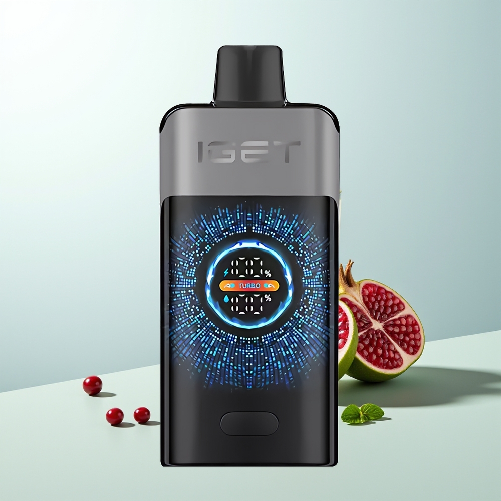 IGET ONE 12000 Puffs Vape Desechable Mora Cereza Granada con Pantalla Curva a Color y Batería 2700 mAh