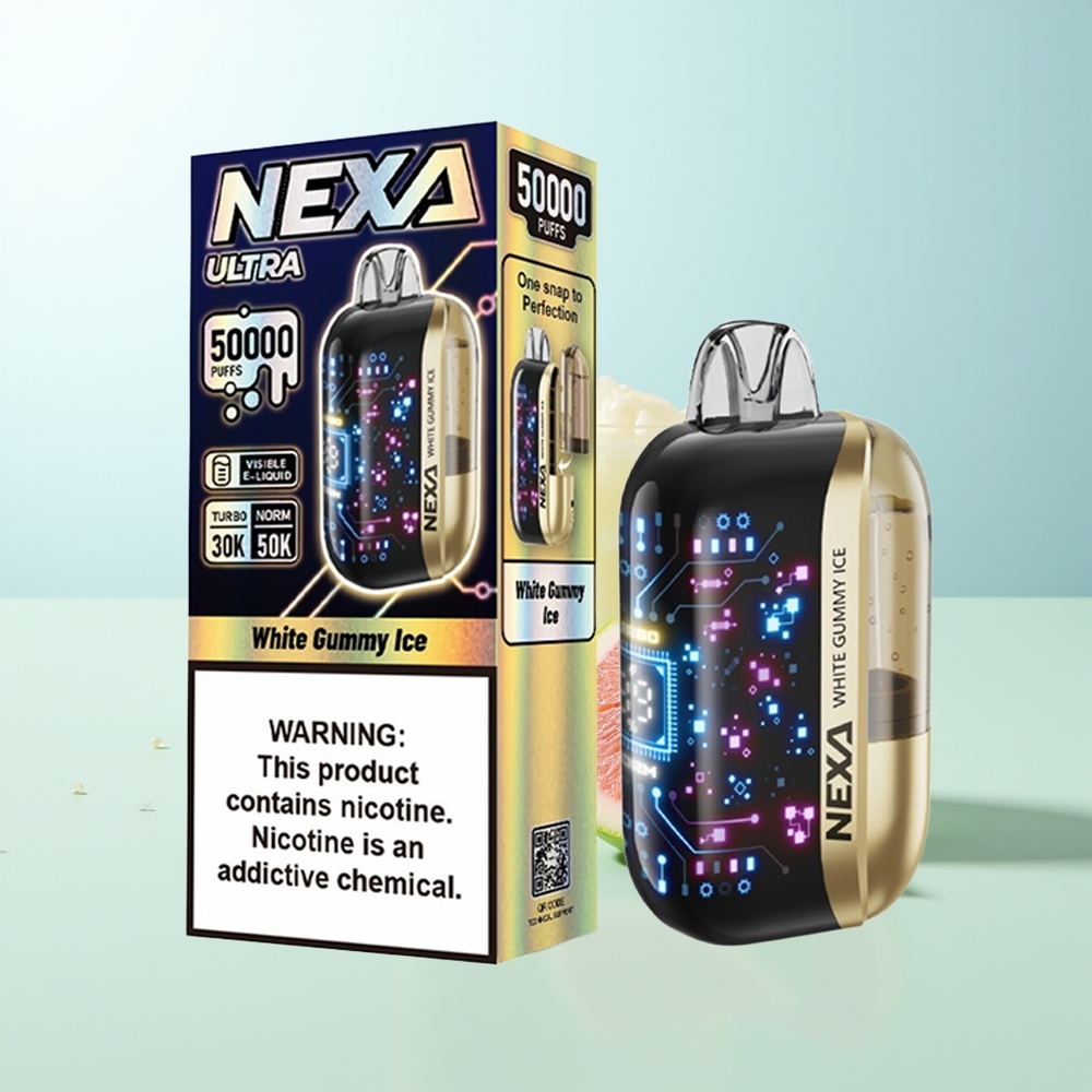 NEXA Ultra 50000 Chicles Blancos Helados con Pantalla 3D y Carga Tipo-C