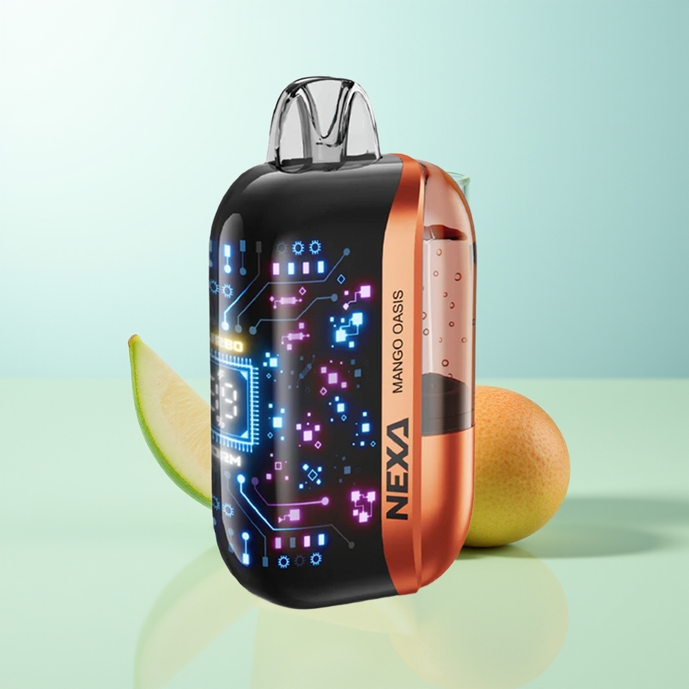 NEXA Ultra 50000 Chuffs Mango Oasis 20ml 800mah 5 09ohm Dual Mesh Pantalla 3D Tipo-C