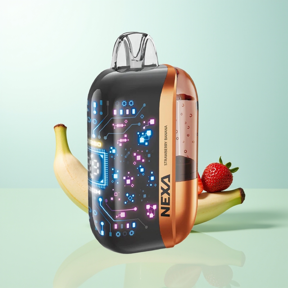 NEXA Ultra 50000 Chupadas Fresa Plátano 20ml 800mah 5 09ohm Pantalla 3D Tipo-C