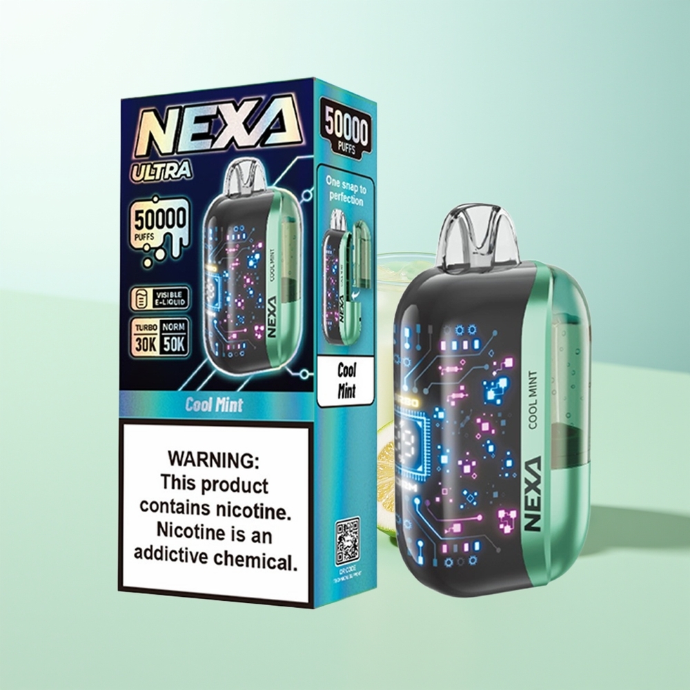 NEXA Ultra 50000 Chupadas Menta Refrescante 20ml 800mah 5 09ohm Pantalla 3d Tipo-c