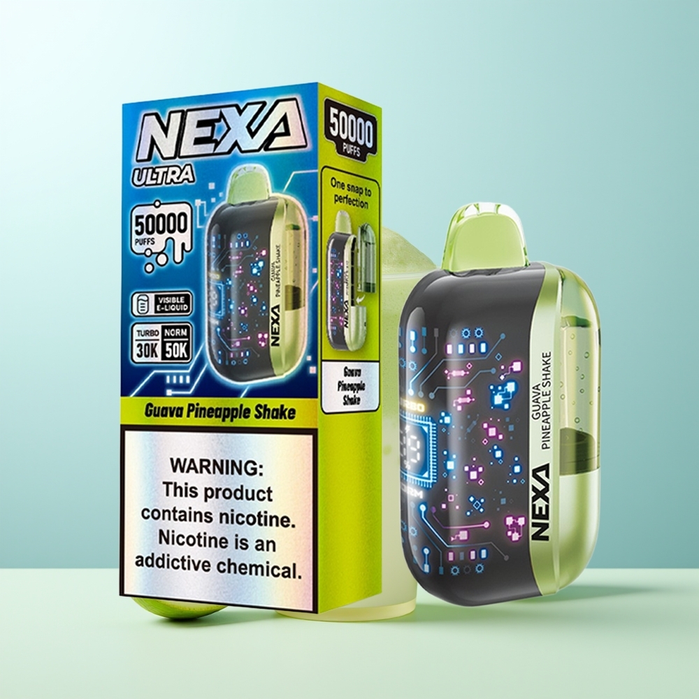 NEXA Ultra 50000 Chupadas Vape Desechable Guayaba Piña Batido con 20ml Capacidad 800mah Batería 5 Nicotina 09ohm