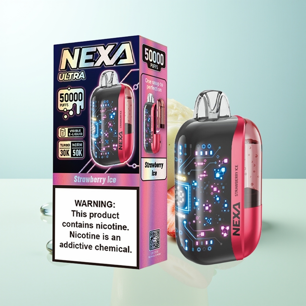 NEXA Ultra 50000 Puffs Fresa Hielo 20ml 800mAh 5 09ohm Pantalla 3D Tipo-C
