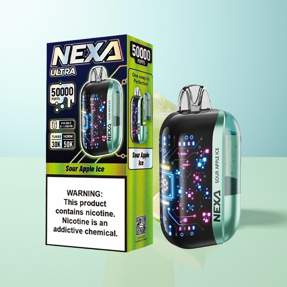 NEXA Ultra 50000 Puffs Manzana Ácida Hielo 20ml 800mAh 5 09ohm Pantalla 3D Tipo-C