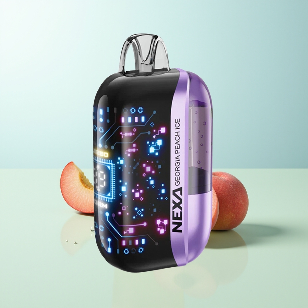 NEXA Ultra 50000 Puffs Melocotón Helado de Georgia con Pantalla Curva 3D Carga Tipo-C Batería 800mah Resistencia 09ohm