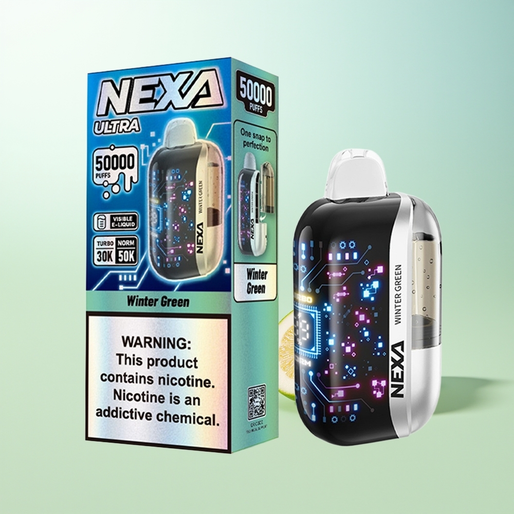 NEXA Ultra 50000 Puffs Verde Invierno 20ml 800mah 5 09ohm Pantalla 3D Tipo-C