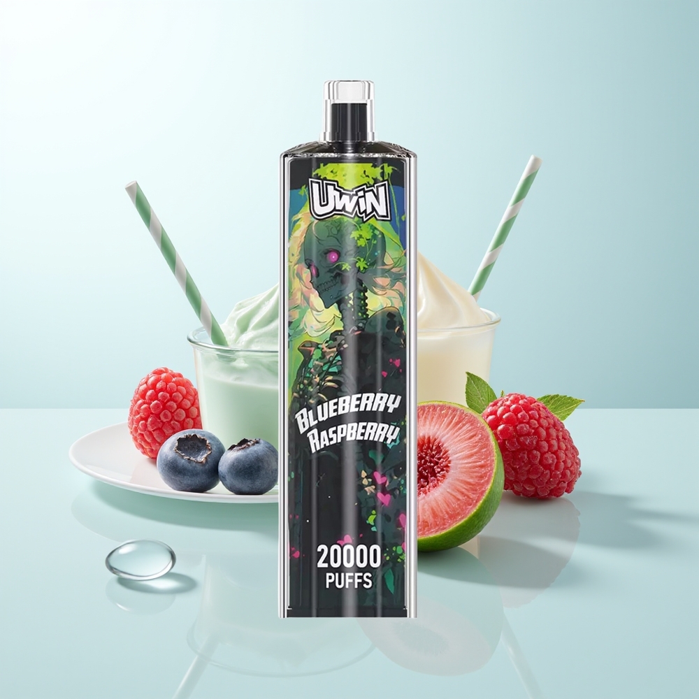 UWIN Shisha Hookah Crystal 20000 Puffs Arándano Frambuesa Carga Tipo-C Batería 650 mAh