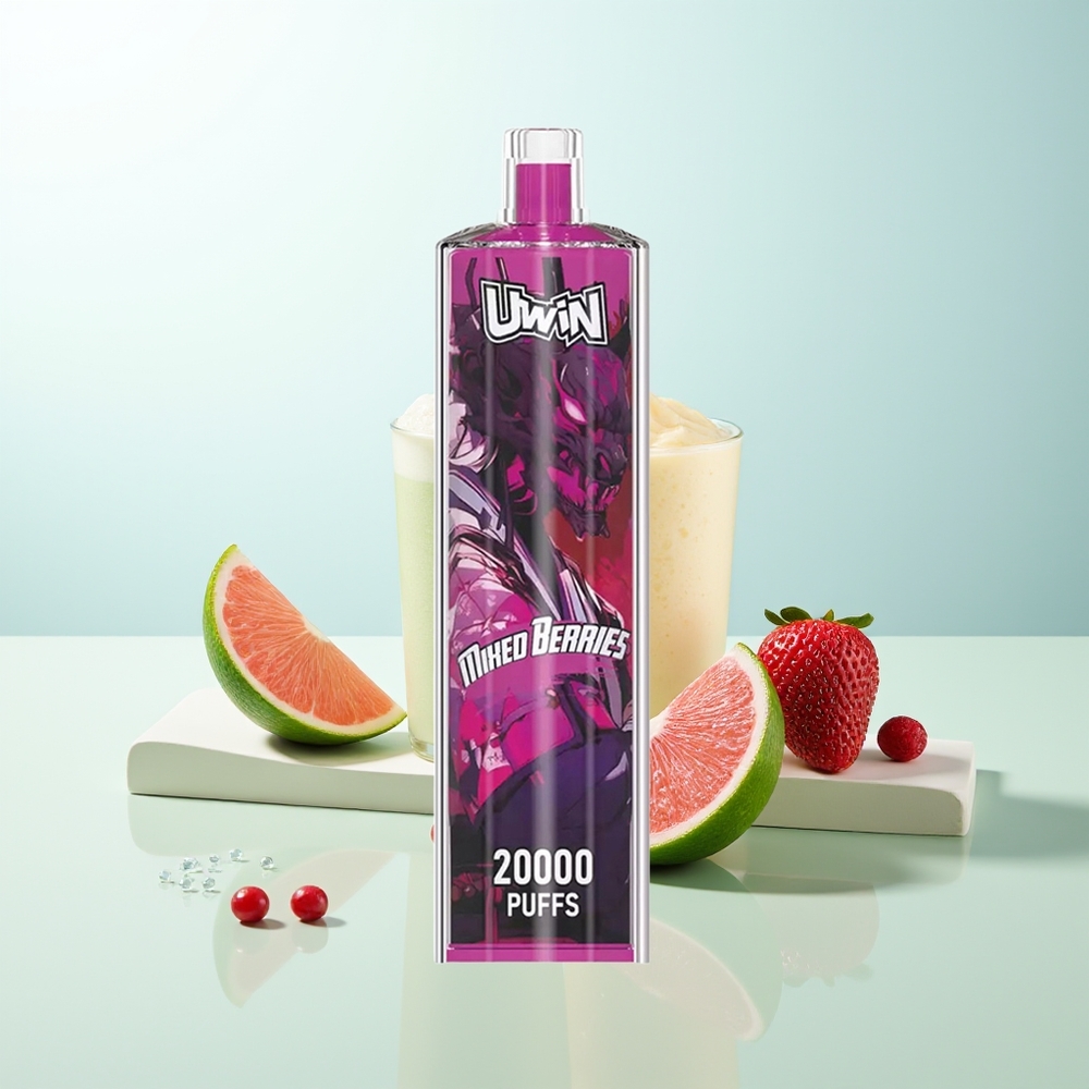 UWIN Shisha Hookah Crystal 20000 Puffs Bayas Mixtas con Batería Recargable 650 mAh y Bobina Mesh