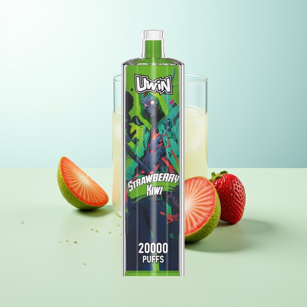 UWIN Shisha Hookah Crystal 20000 Puffs Fresa Kiwi Recargable 22ml Mesh Coil Tipo-C 650mAh DTL