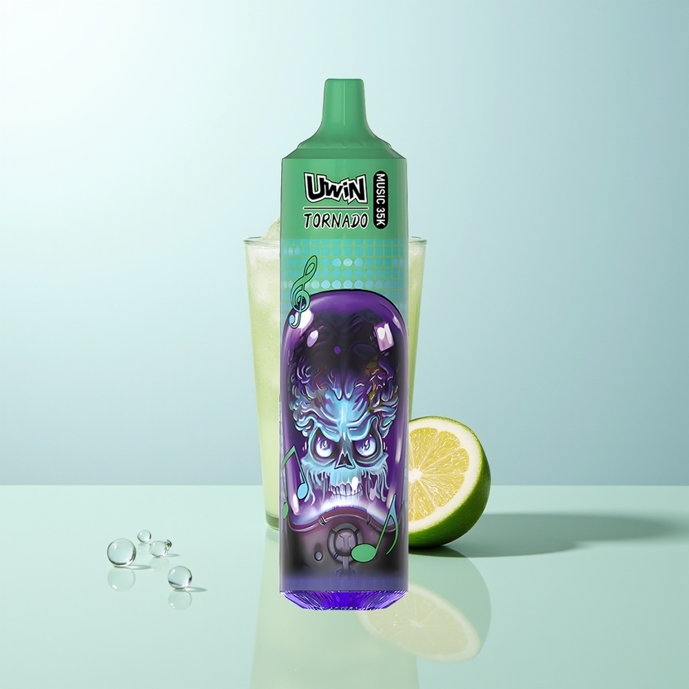 UWIN Tornado 35K Música Desechable Vape Uva Hielo Recargable 600mAh Malla 10 Ohm Tipo-C
