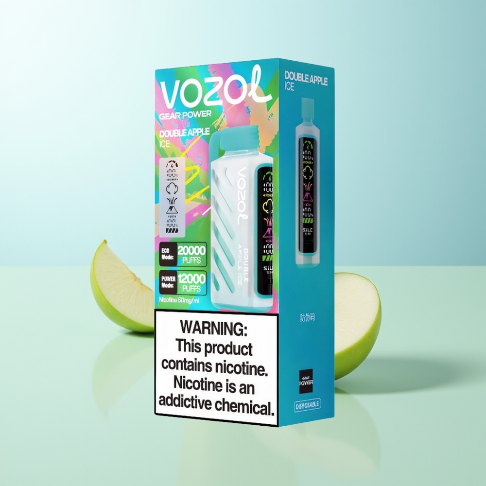 VOZOL Gear Power 20000 Caladas Doble Manzana Hielo Pantalla Completa Dual Mesh Coil 20mL 5 Nicotina