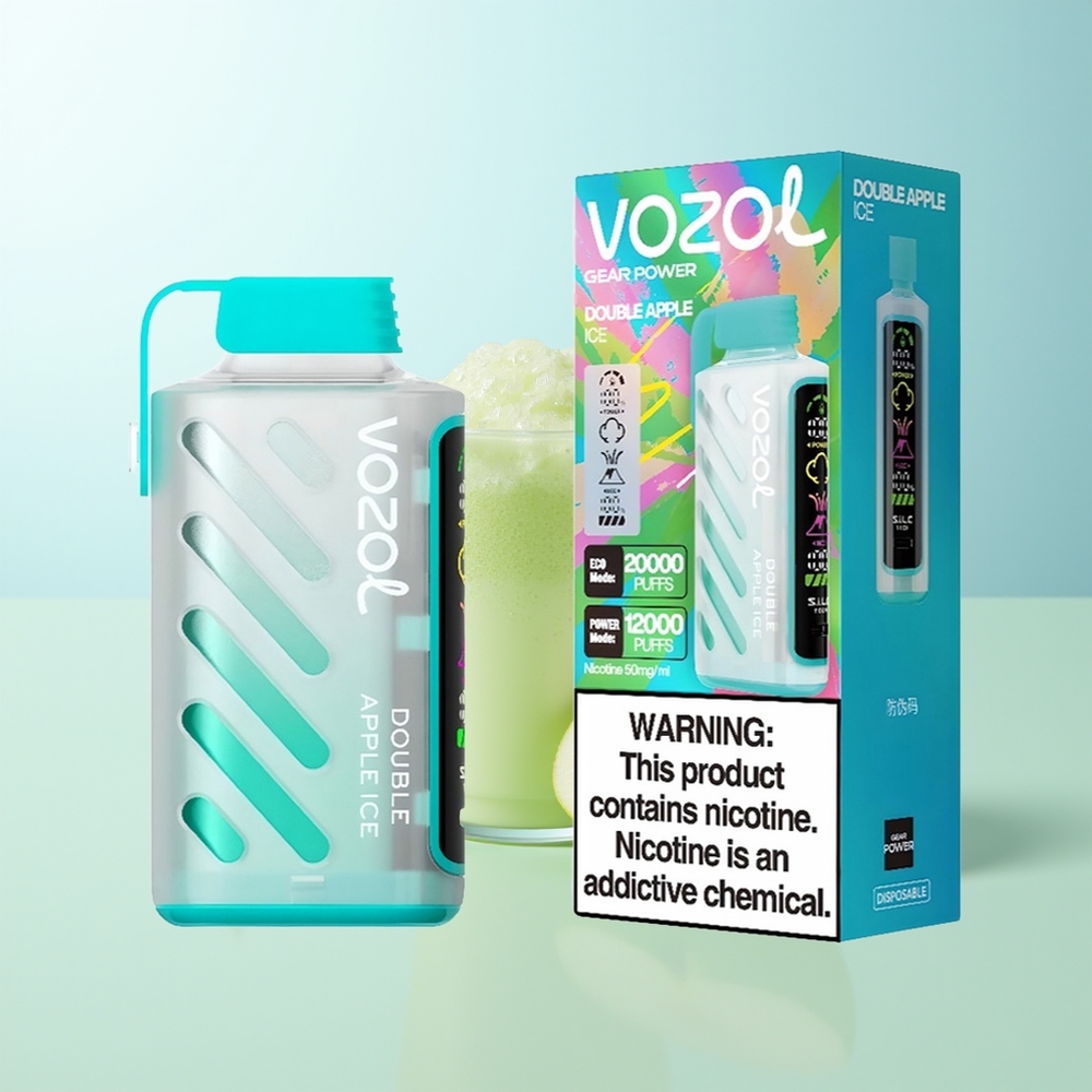 VOZOL Gear Power 20000 Caladas Doble Manzana Hielo Pantalla Completa Dual Mesh Coil 20mL 5 Nicotina