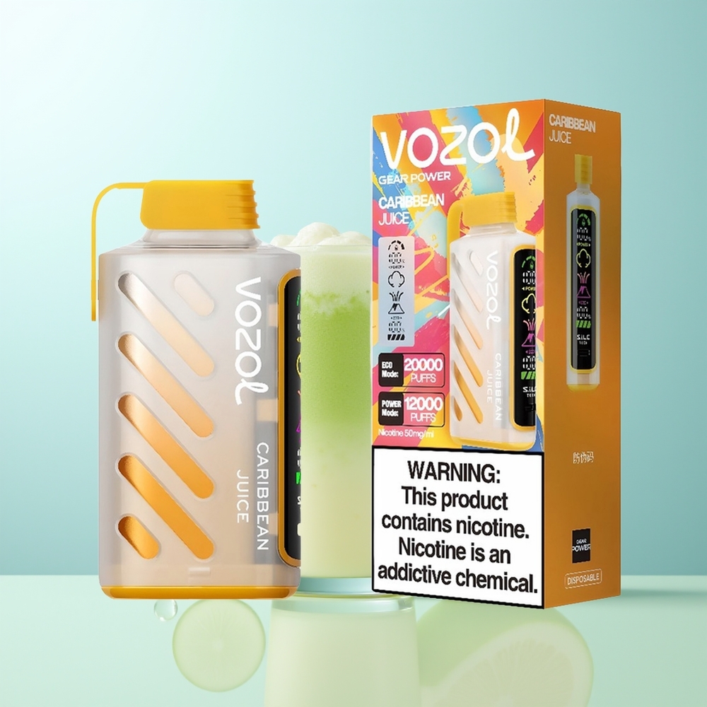 VOZOL Gear Power 20000 Caladas Jugo Caribeño Pantalla Completa Dual Mesh Coil 20mL 5