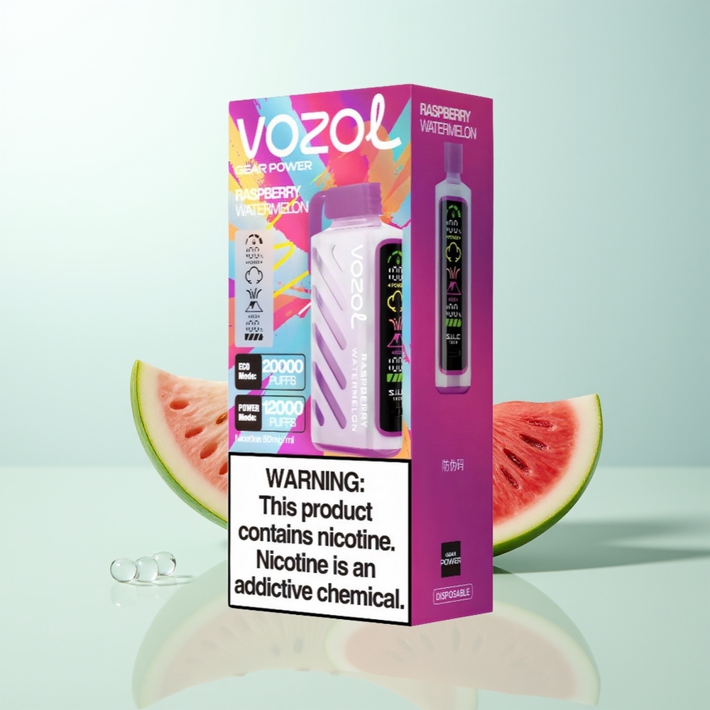 VOZOL Gear Power 20000 Puffs Frambuesa Sandía Dual Mesh 20mL 5