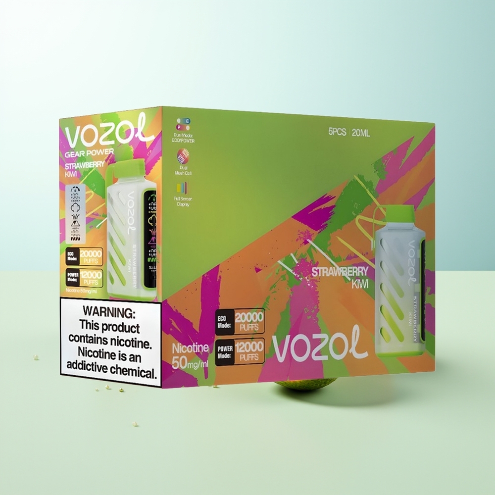 VOZOL Gear Power 20000 Puffs Fresa Kiwi Dual Mesh Coil 20mL 5 Nic