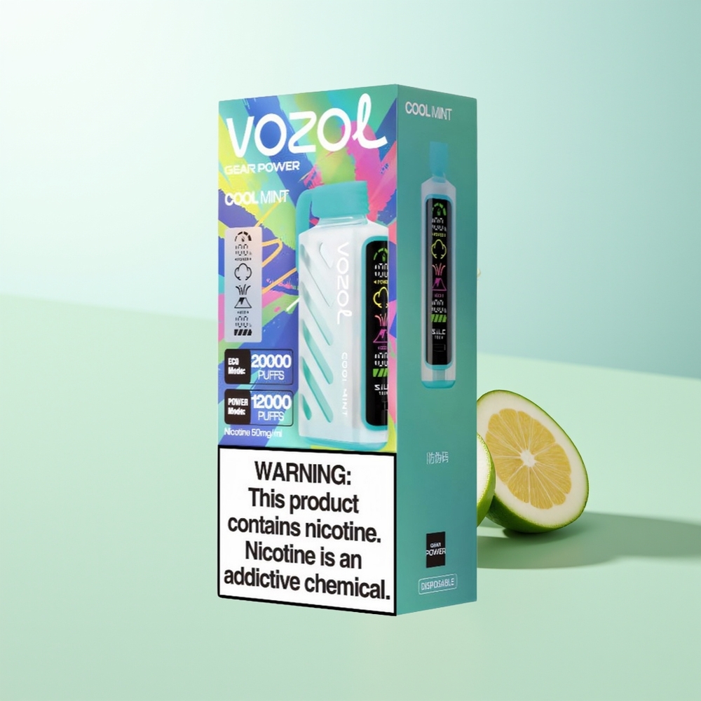 VOZOL Gear Power 20000 Puffs Menta Refrescante Pantalla Completa Dual Mesh Coil 20mL 5