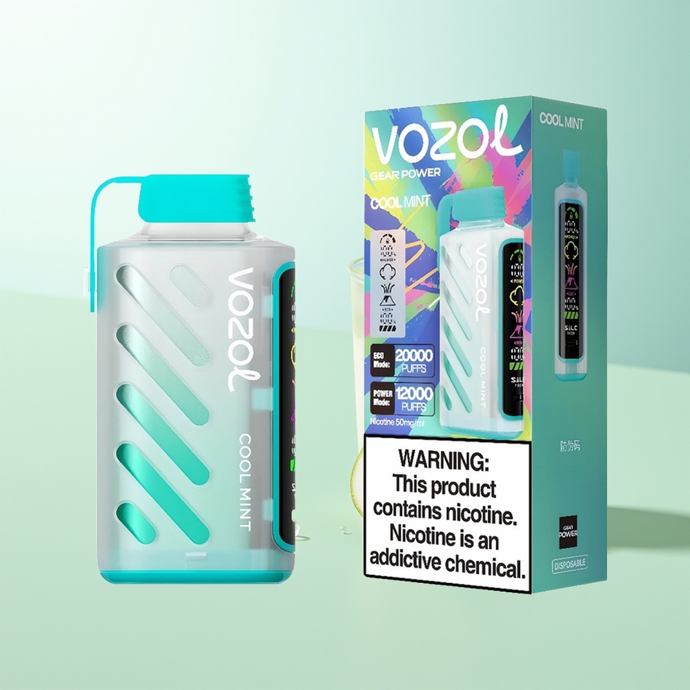 VOZOL Gear Power 20000 Puffs Menta Refrescante Pantalla Completa Dual Mesh Coil 20mL 5