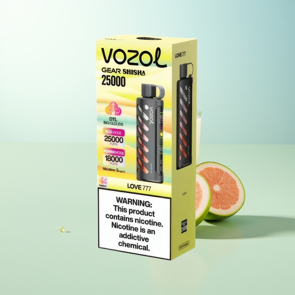 VOZOL Gear Shisha 25000 Puffs 30 Sabores Deliciosos Amor 777 Dual Modes SiLC Tech 1000mAh 5mg/ml