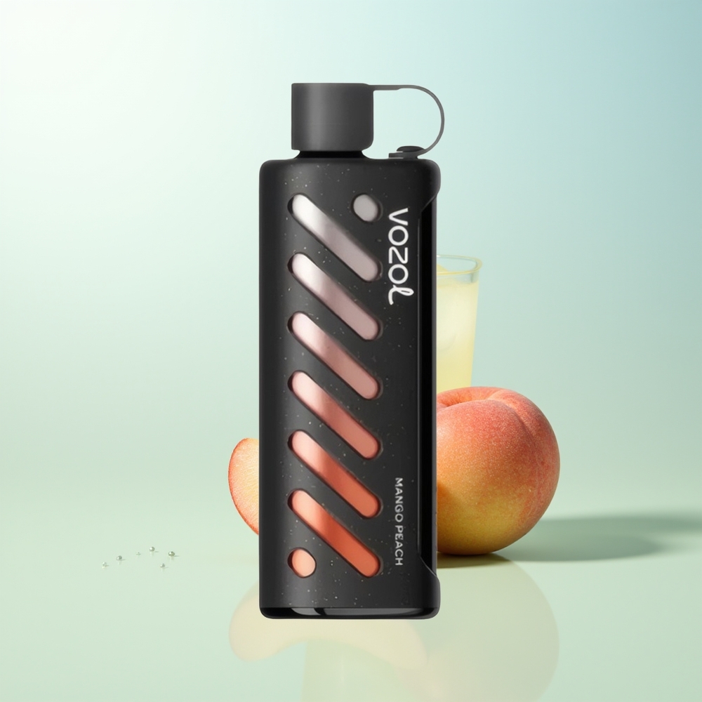 VOZOL Gear Shisha 25000 Puffs Mango Melocotón Dual Mesh SiLC Tech 1000mAh 5mg/ml