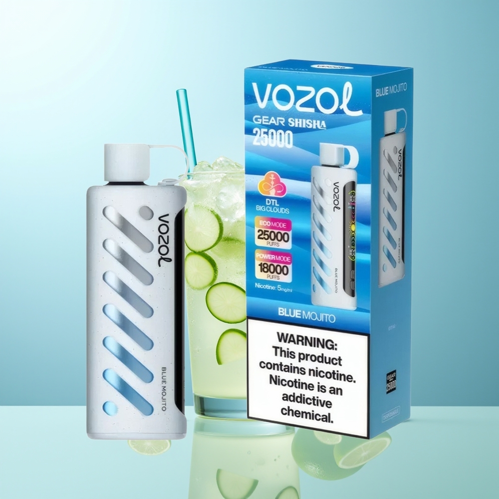 VOZOL Gear Shisha 25000 Puffs Mojito Azul Dual Mesh SiLC Tech 5mg/ml