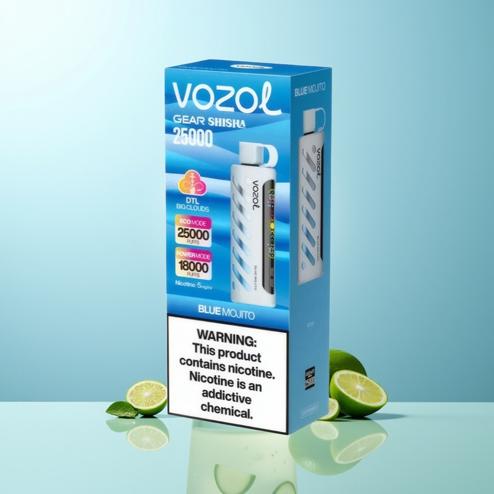 VOZOL Gear Shisha 25000 Puffs Mojito Azul Dual Mesh SiLC Tech 5mg/ml