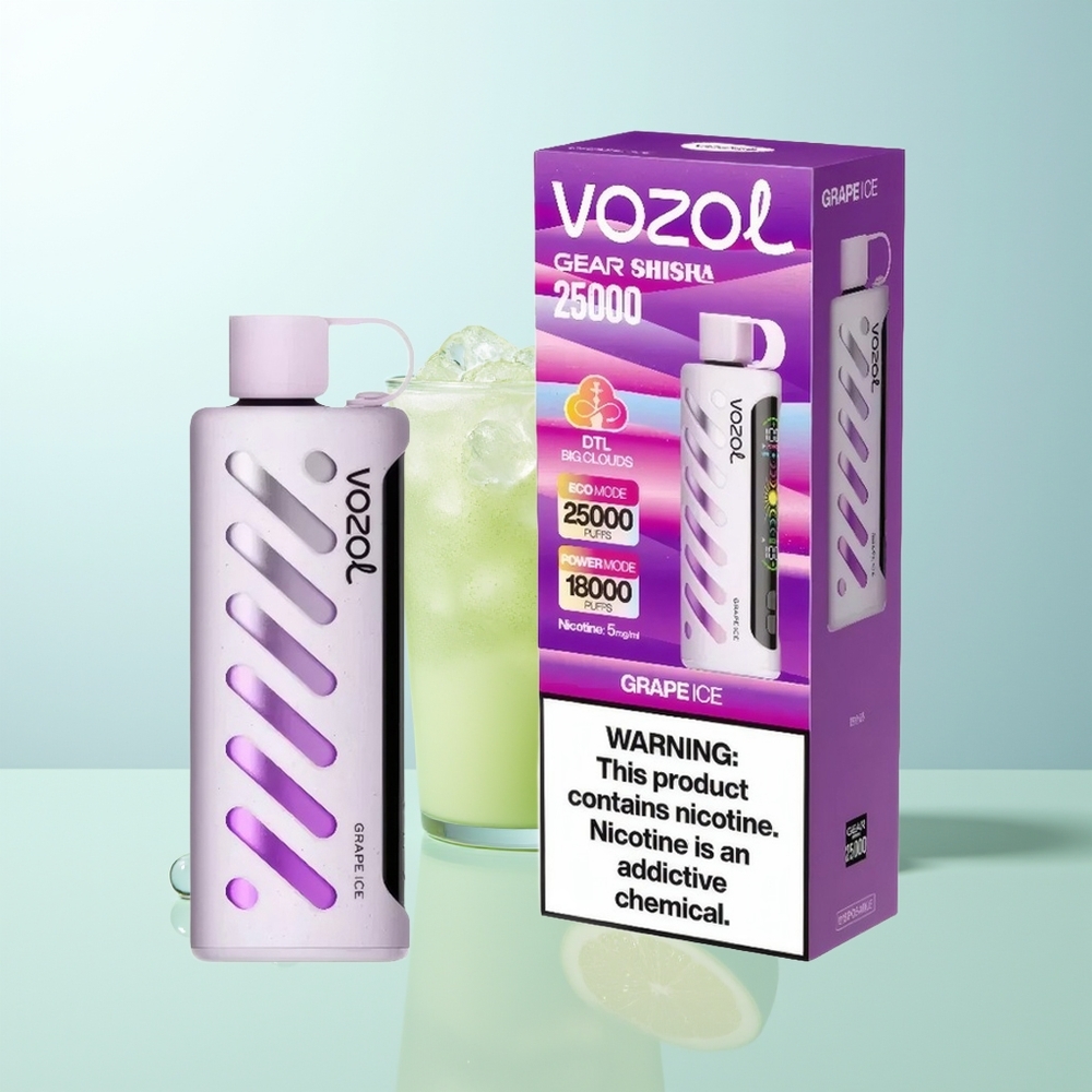 VOZOL Gear Shisha 25000 Puffs Vape Uva Hielo Dual Mesh 1000mAh 5mg/ml