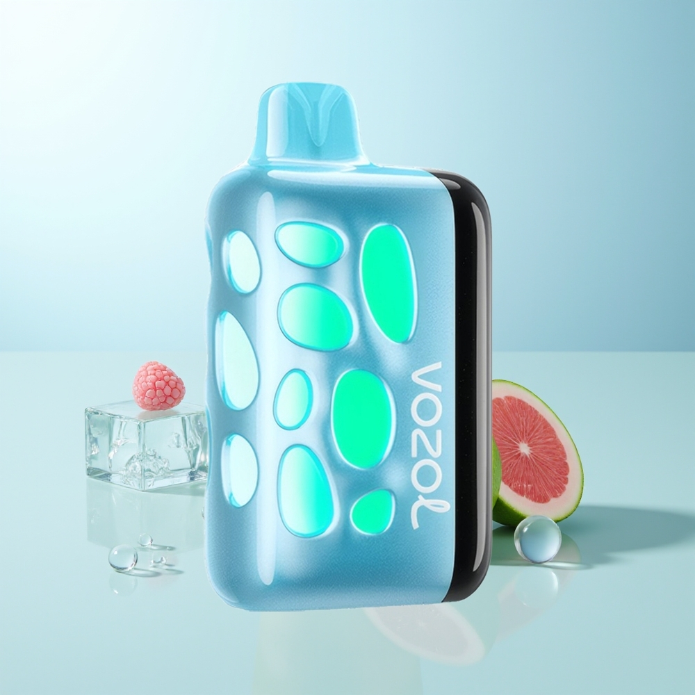 VOZOL RAVE 40000 Disposable Vape Azul Frambuesa Hielo con Diseño Vibrante 270° Modo Fiesta al Ritmo Carga Rápida 80 en 20 Min Animación Eclipse 20/50mg/ml Nicotina Batería 1000mAh