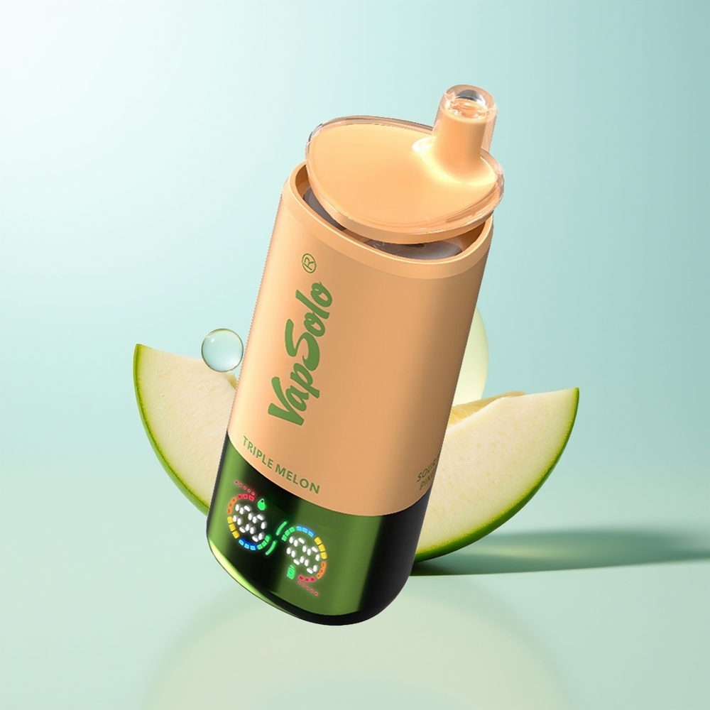 VapSolo Triple 30000 Puffs Vape Triple Melón 40ml 20/50mg Tipo-C 3 Tanques