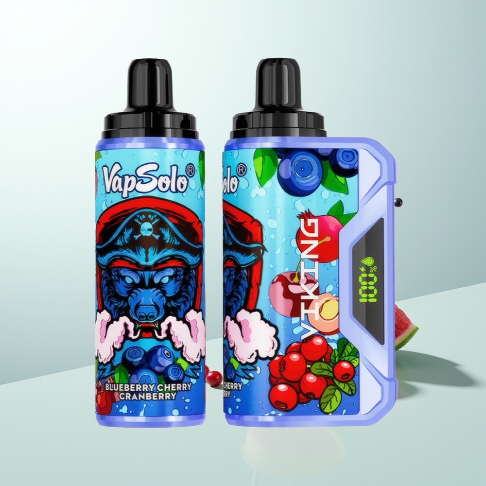 VapSolo VIKING 12000 Bocadillos Arándano Cereza Azul Pantalla LED Tipo-C