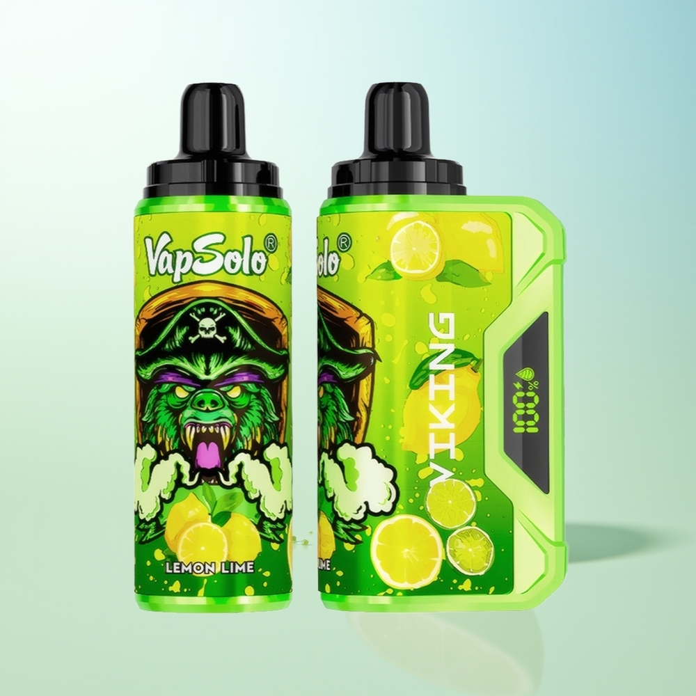VapSolo VIKING 12000 Puffs Lima Limón 22ml 20/50mg Tipo-C Pantalla LED