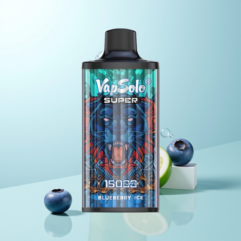 Vapsolo Super 15000 Bocados Vape Arándano Hielo 40ml 850mah Malla Tipo-C