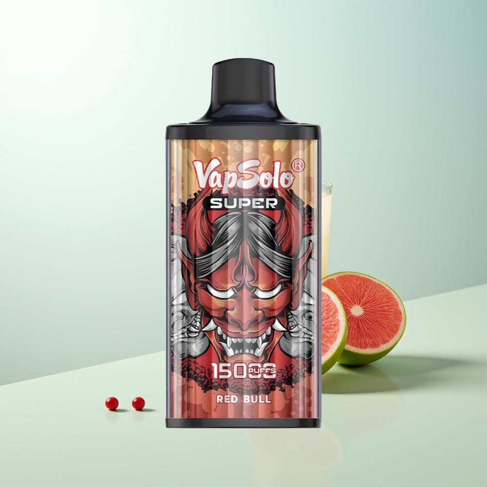 Vapsolo Super 15000 Puffs Toro Rojo E-Líquido 40ml Batería 850mah Carga Tipo-C