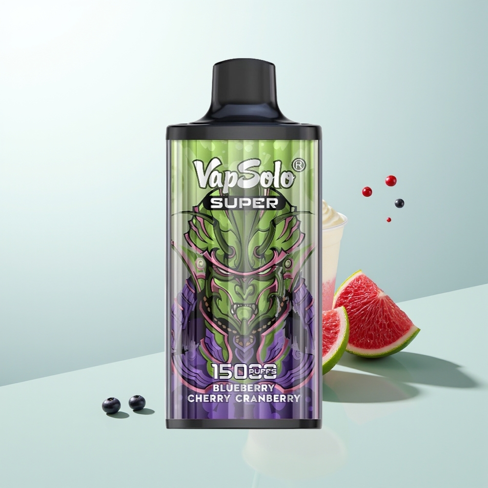 Vapsolo Super 15000 Puffs Vape Disposable Arándano Cereza Arándano Azul 40ml 850mAh Tipo-C
