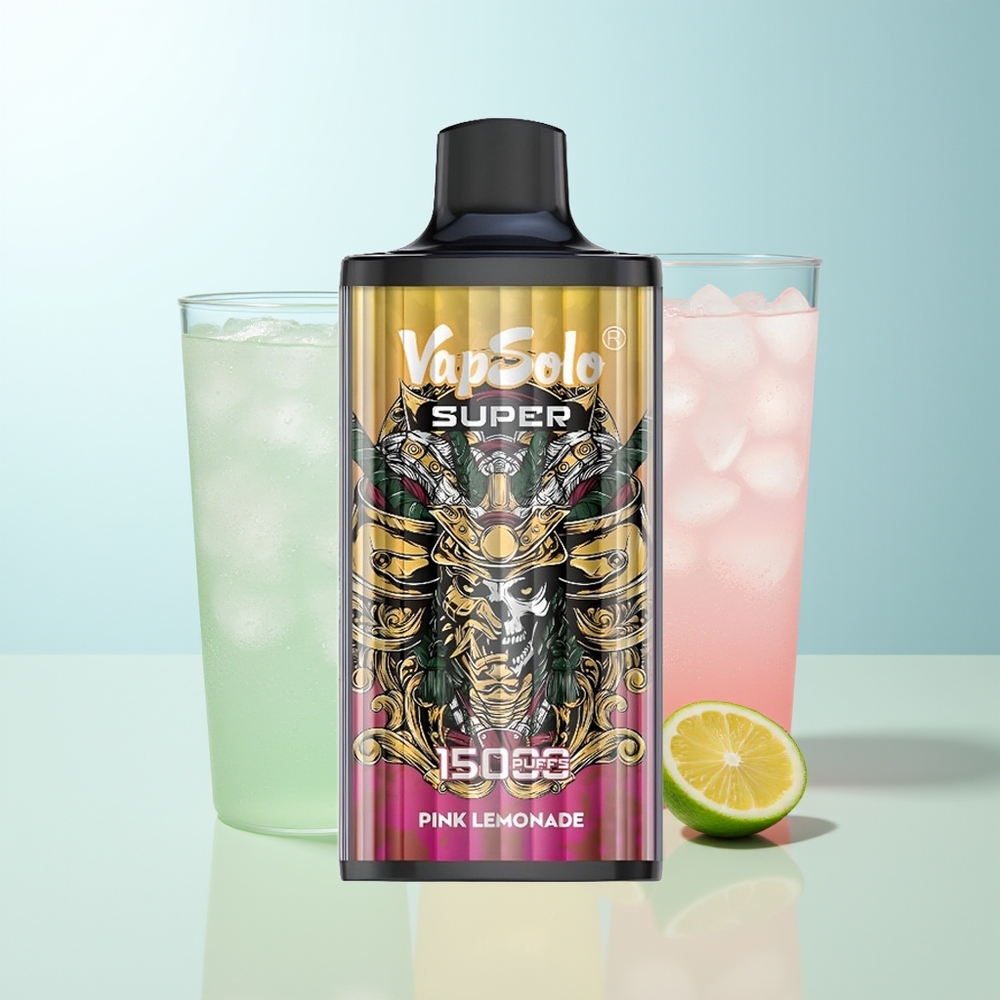 Vapsolo Super 15000 Puffs Vape Rosa Limonada Super 40ml 850mAh Tipo-C