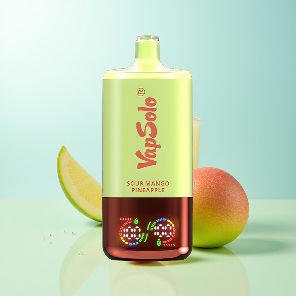 Vapsolo Triple 30000 Puffs Disposable Vape Mango Piña Ácido 40ml Tipo-C 3 Tanques