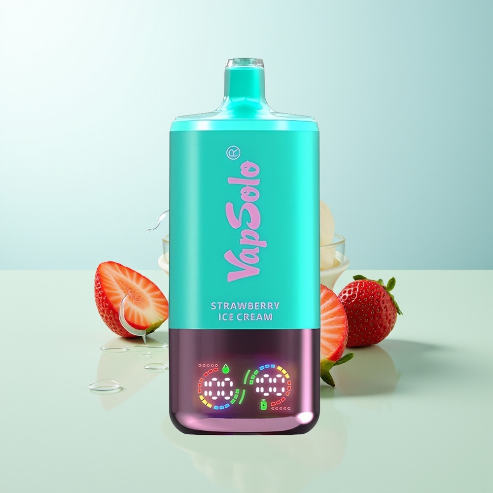 Vapsolo Triple 30000 Puffs Fresa Helado 40ml 3 Tanques Tipo-C