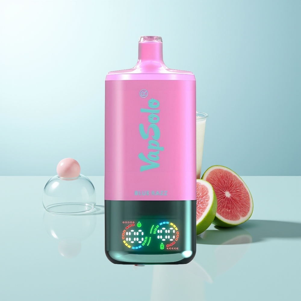 Vapsolo Triple 30000 Puffs Vape Dispositivo Azul Arándano con 40ml de Líquido 3 Tanques y Carga Tipo-C