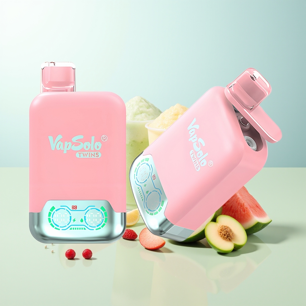 Vapsolo Twins 20000 Bocanadas Fresa Helada  Mango Melocotón Sandía Tipo-C 40ml 2 Tanques