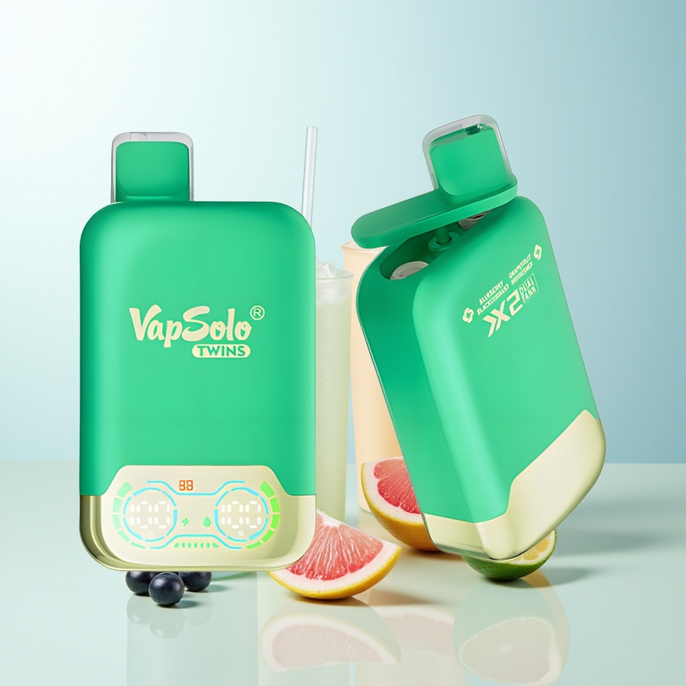 Vapsolo Twins 20000 Puffs 40ml Arándano Azul Grosella Negra  Pomelo Refrescante Tipo-C 2 Tanques