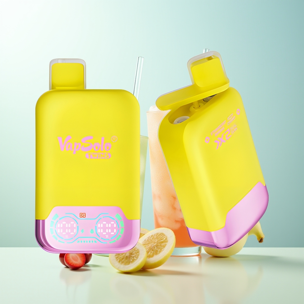 Vapsolo Twins 20000 Puffs Fresa Plátano  Cereza Efervescente 40ml Tipo-C