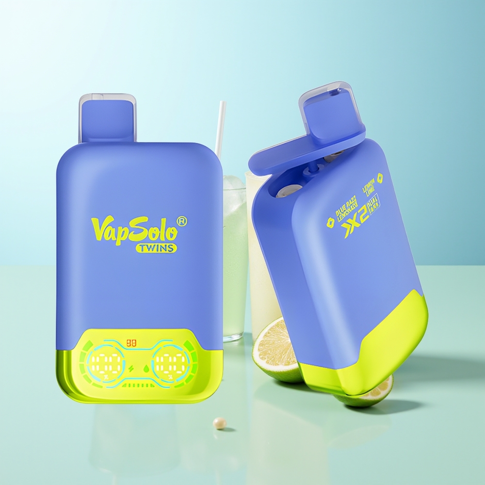 Vapsolo Twins 20000 Puffs Vape Cítricos Azules  Lima Limón con 40ml y Tipo-C