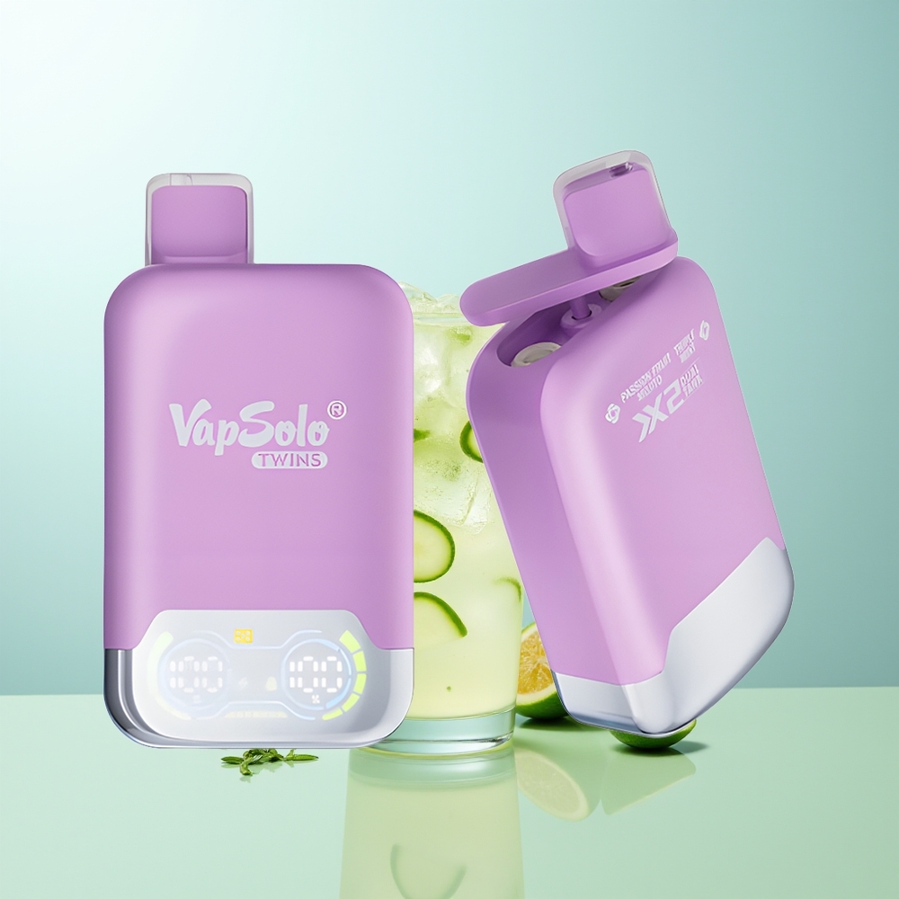 Vapsolo Twins 20000 Puffs Vape Fruta de la Pasión Mojito  Triple Menta 40ml 2 Tanques Tipo-C