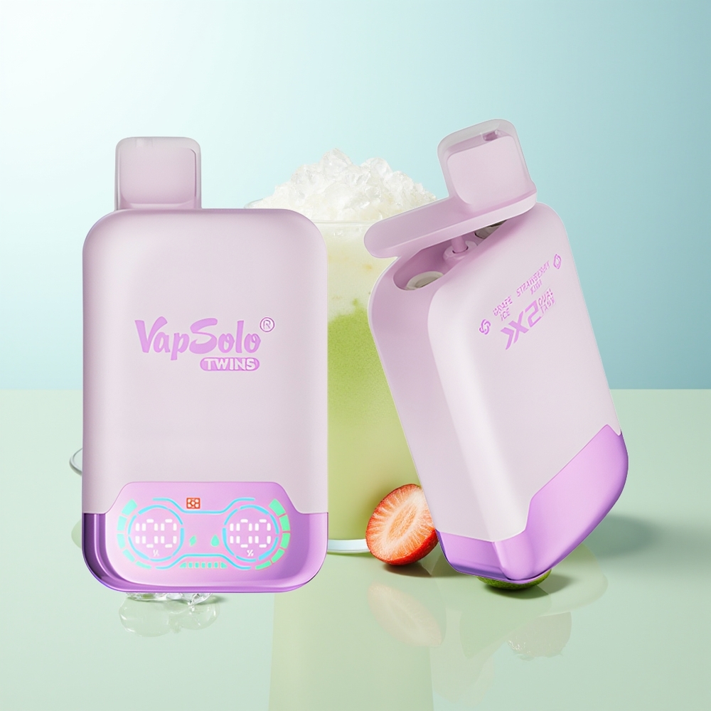 Vapsolo Twins 20000 Puffs Vape Uva Hielo  Fresa Kiwi 40ml 2 Tanques Tipo-C