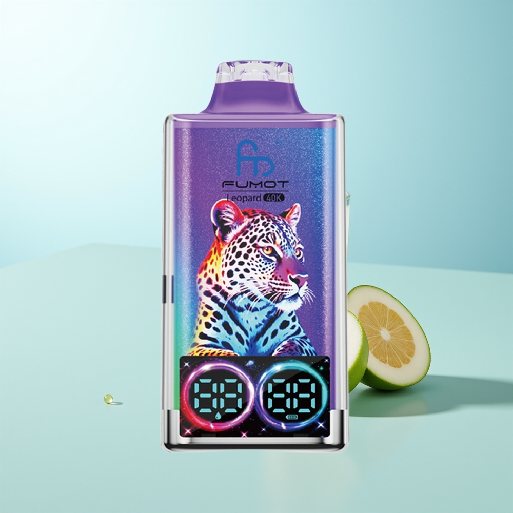 Fumot Leopardo 40K Puffs Vape Desechable Sr. Azul 0%-5% Nicotina 700mAh Dual Mesh Tipo-C Pantalla Digital