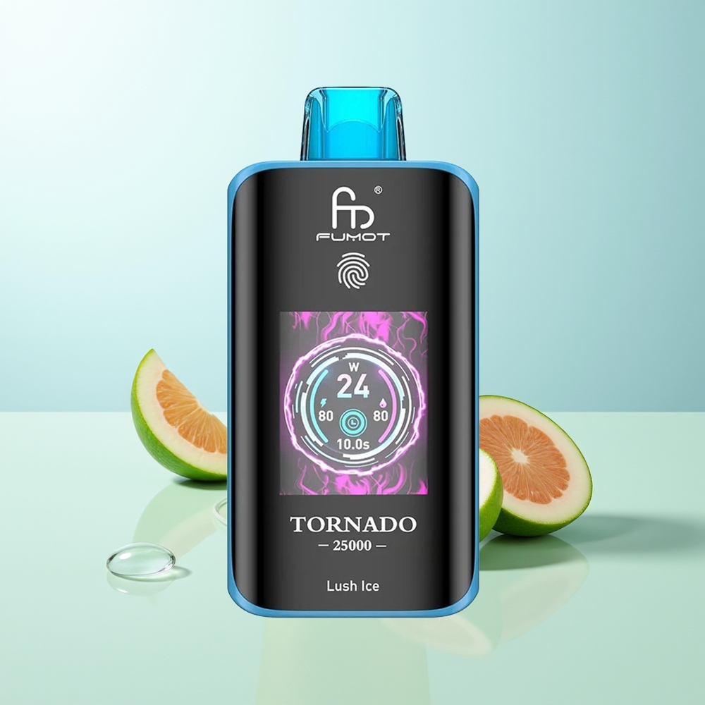 Fumot Tornado 25000 Bocanadas Hielo Lujoso Pantalla HD Batería Recargable 700mAh Tipo-C