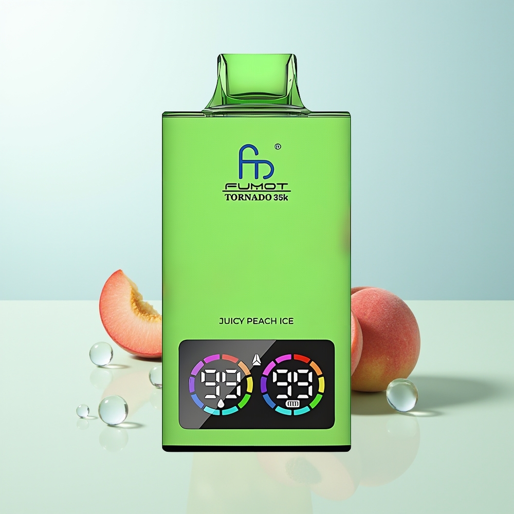 Fumot Tornado 35000 Melocotón Jugoso Helado Dual Malla 15ml RGB USB-C