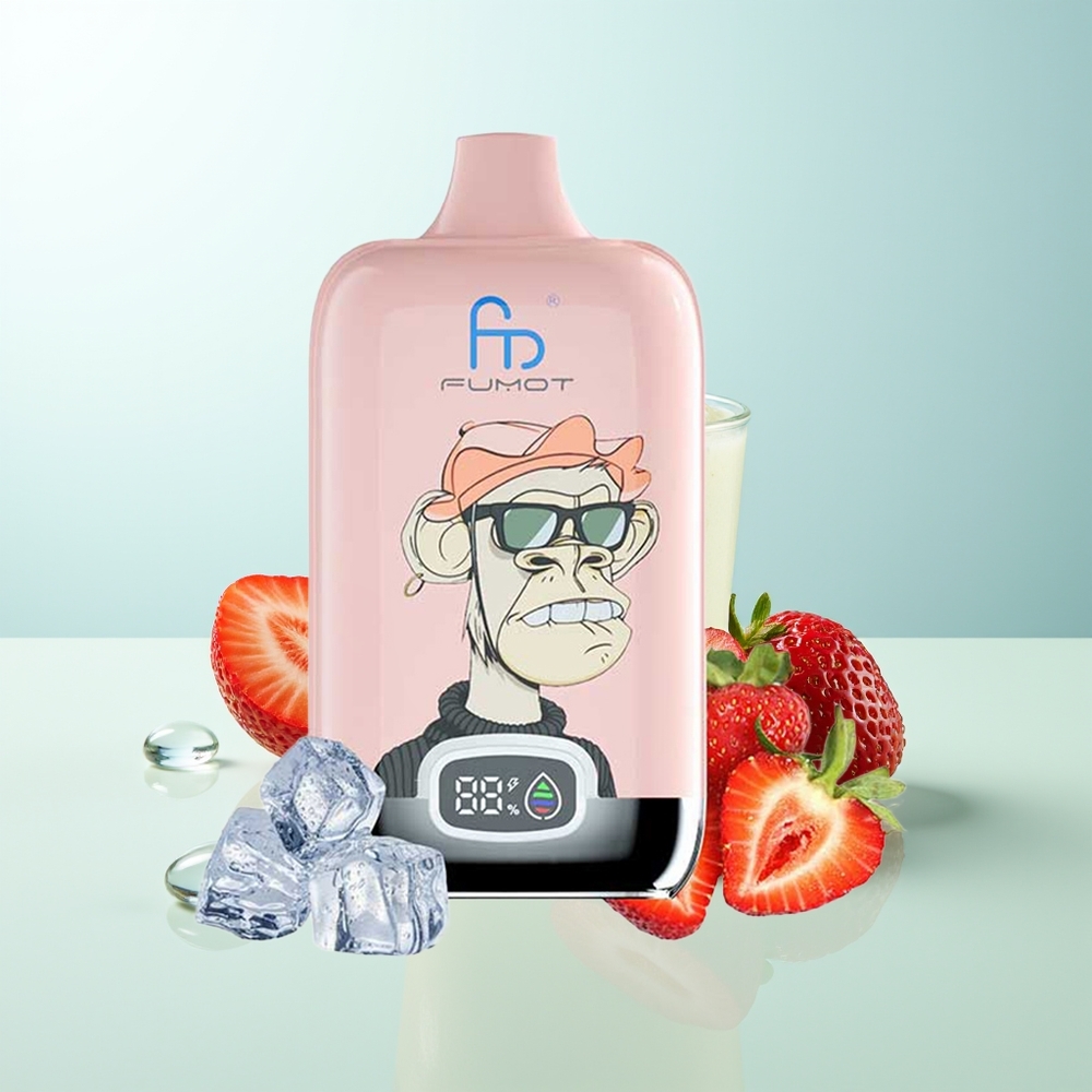 Fumot Tornado Digital Box 12000 Puffs Fresa Helada Digital Box Recargable Tipo-C 20ml